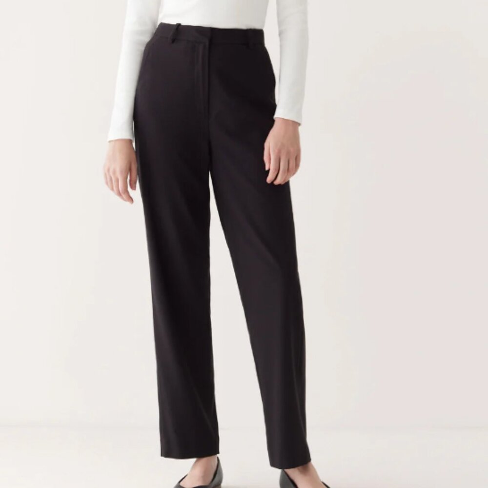 Frank & Oak Black Straight Leg Trousers